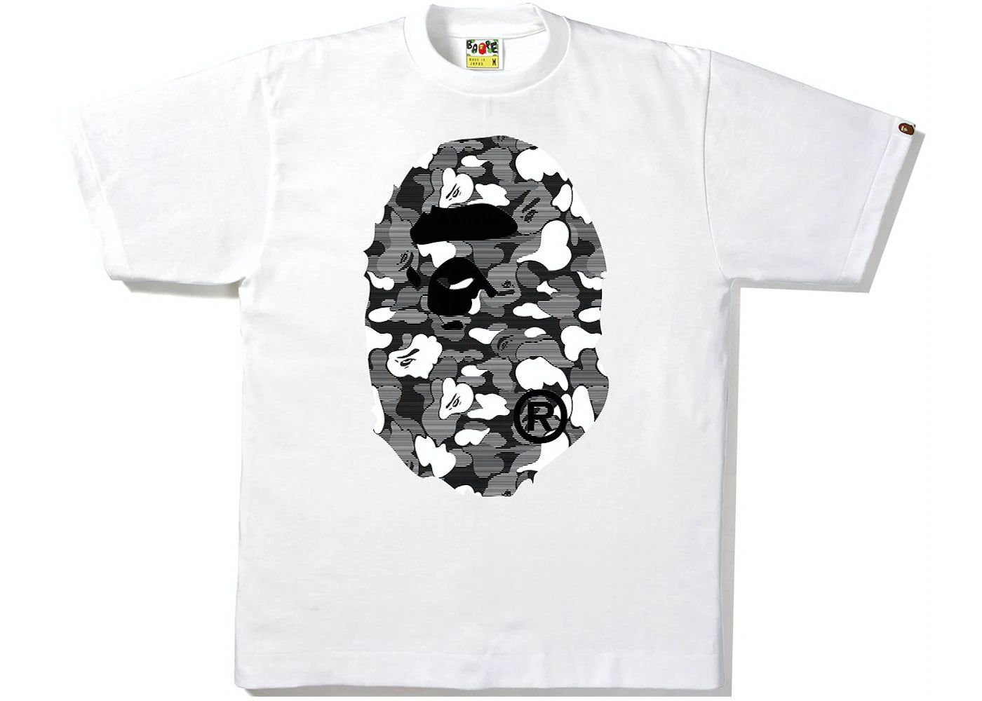 BAPE Stripe ABC Camo Big Ape Head Tee White/Black