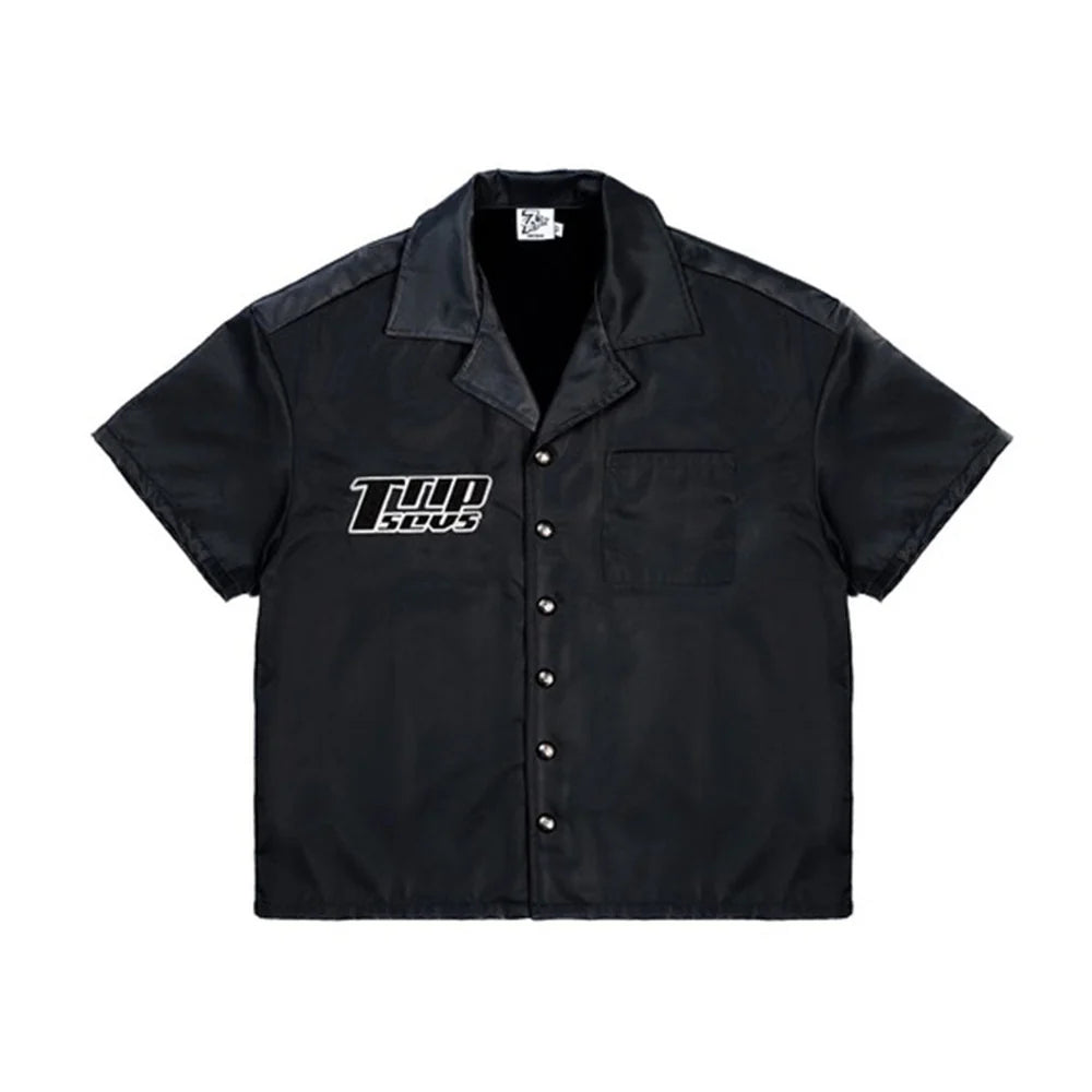 Triple Sevens Nylon Black Button Up