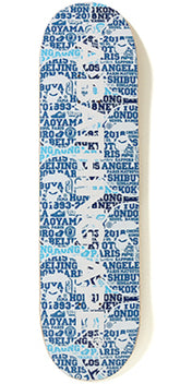 BAPE XXV Cities Camo Skateboard Deck Blue