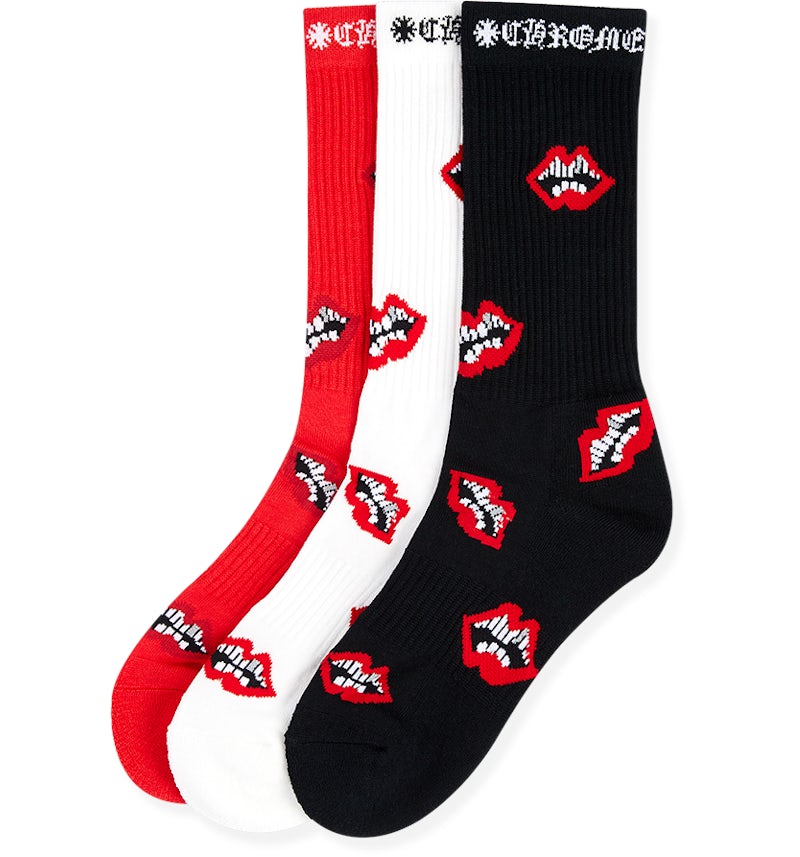 Chrome Hearts 3-Pack Chomper Socks Multicolor