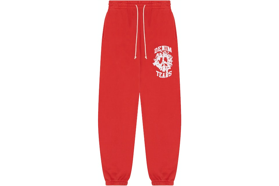 Denim Tears Cotton Wreath Peace University Sweatpants Red