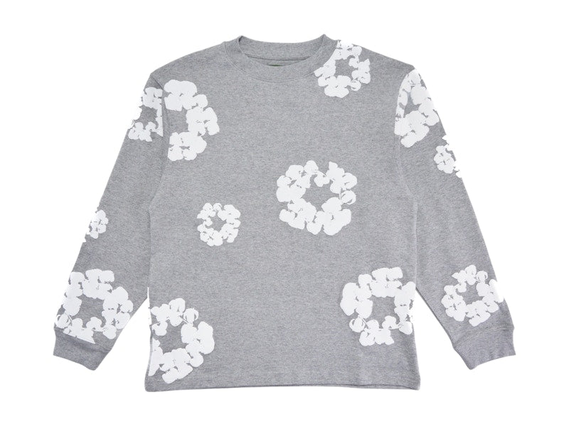 Denim Tears Long Sleeve Cotton Wreath T-shirt Grey