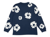Denim Tears Long Sleeve Cotton Wreath T-shirt Navy