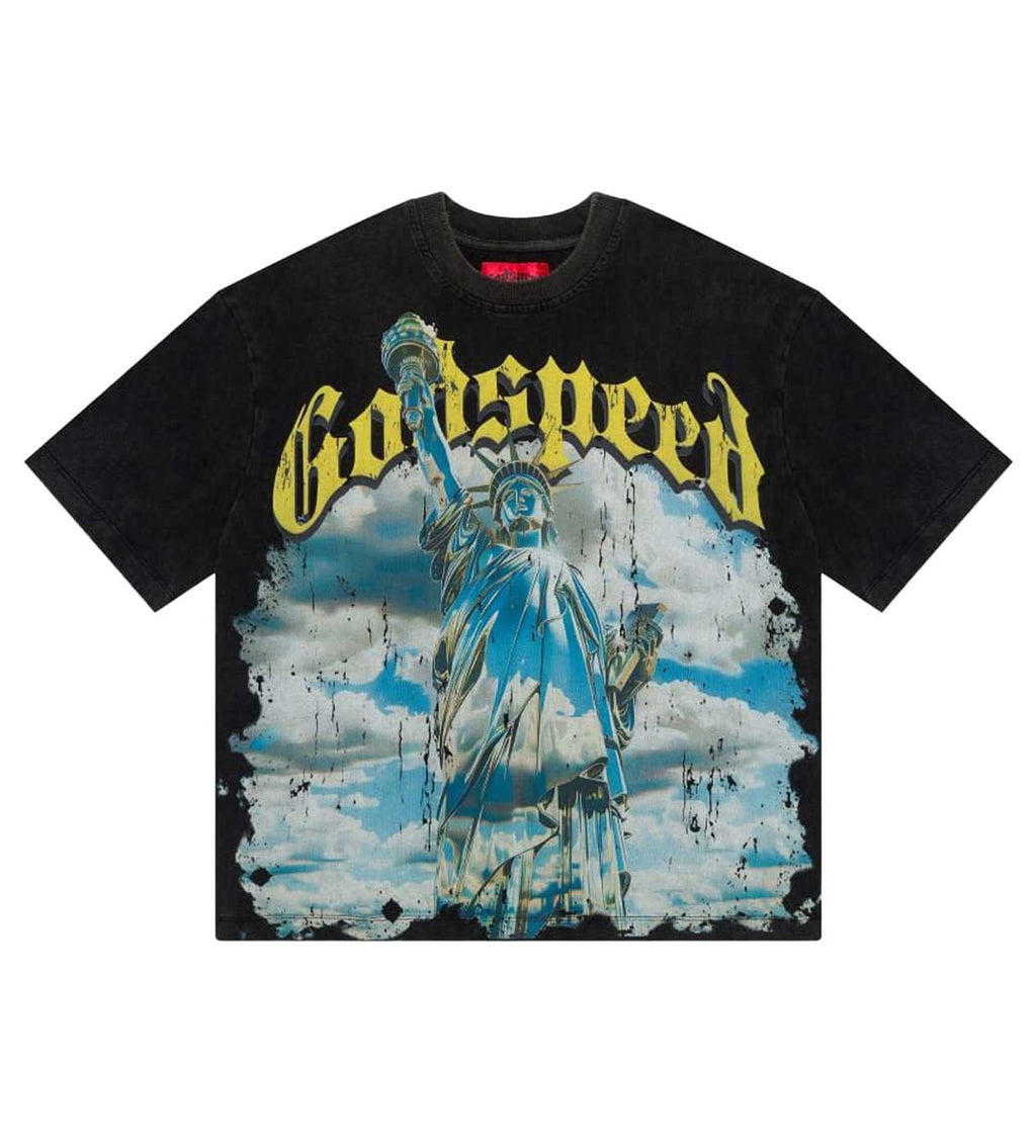 GODSPEED Chrome Liberty T-Shirt Sky Black Wash