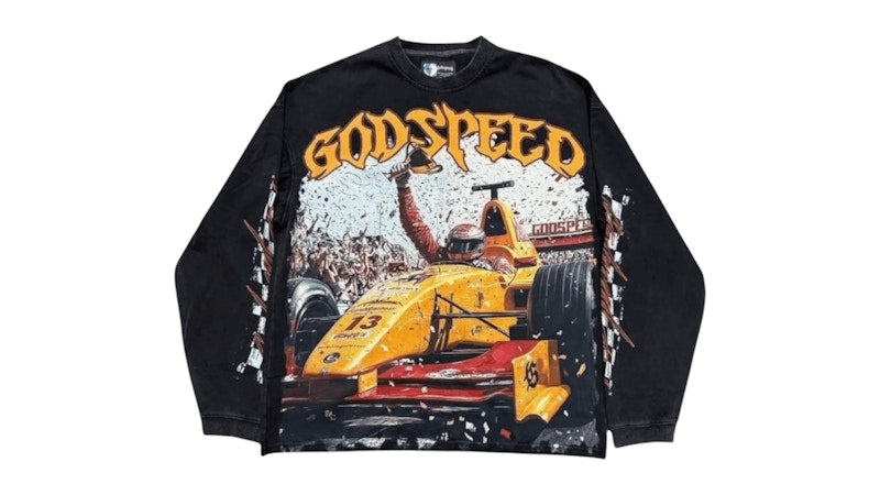 Godspeed F1 Finishline L/S T-Shirt Black Wash
