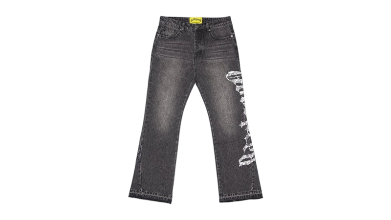 Godspeed OG Logo Flared Denim Pant Grey Wash