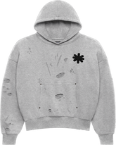 LOSTSHDWS DSTRY double layered logo hoodie grey