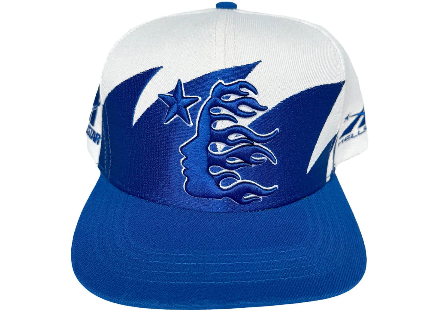 Hellstar Shark Teeth Snapback Off White/Royal Blue