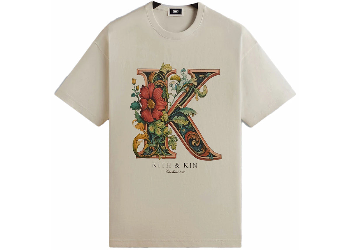 Kith Floral K Vintage Tee Sandrift