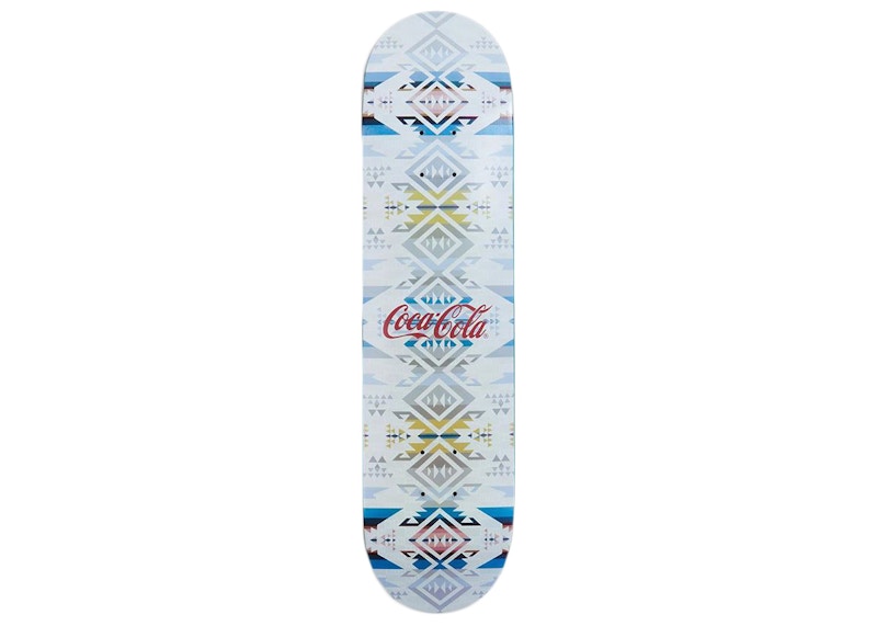 Kith x Coca Cola Pendleton Logo Skateboard Deck White Sand