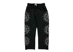 Mixed Emotion Eclipse Rhinestone Sweatpants Black