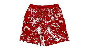 Mixed Emotion Graffiti Shorts Red