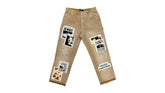 Mixed Emotion Newspaper Carpenter Pants Brown