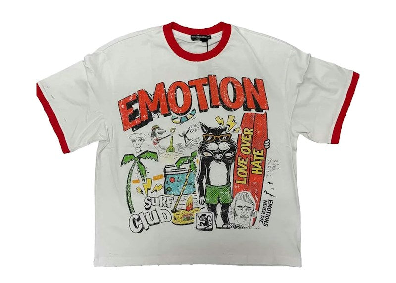 Mixed Emotion Surf Club Tee White/Red
