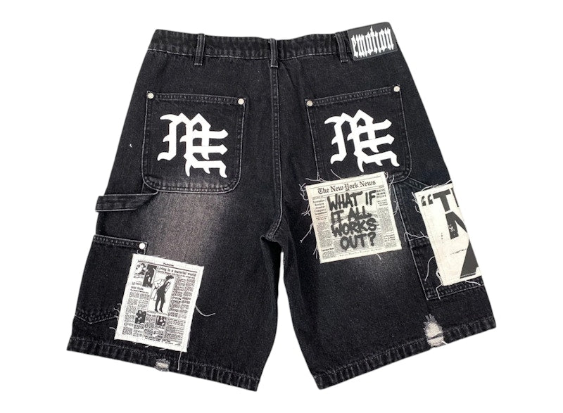 Mixed Emotions AI Denim Shorts Black