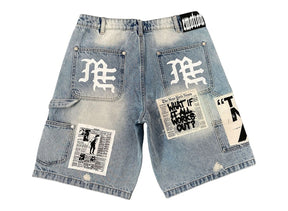Mixed Emotions AI Denim Shorts Blue