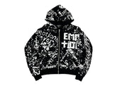 Mixed Emotions Graffiti Hoodie Black