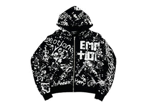 Mixed Emotions Graffiti Hoodie Black