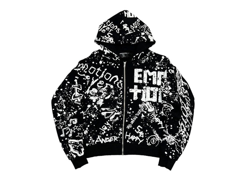 Mixed Emotions Graffiti Hoodie Black