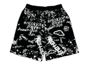 Mixed Emotions Graffiti Shorts Black - Stockx_View_02