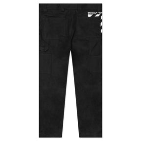 OFF-WHITE C/O VIRGIL ABLOH DIAGONAL PKT CARPENTER PANT - BLACK/WHITE