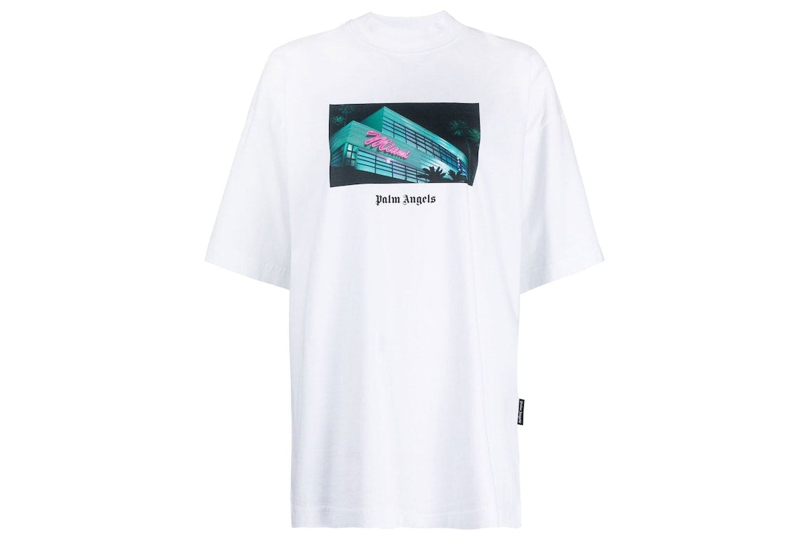 Palm Angels Miami Graphic Print T-Shirt White