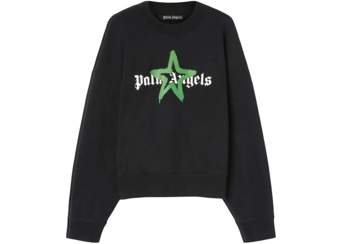 Palm Angels Star Sprayed Crewneck Black/Green