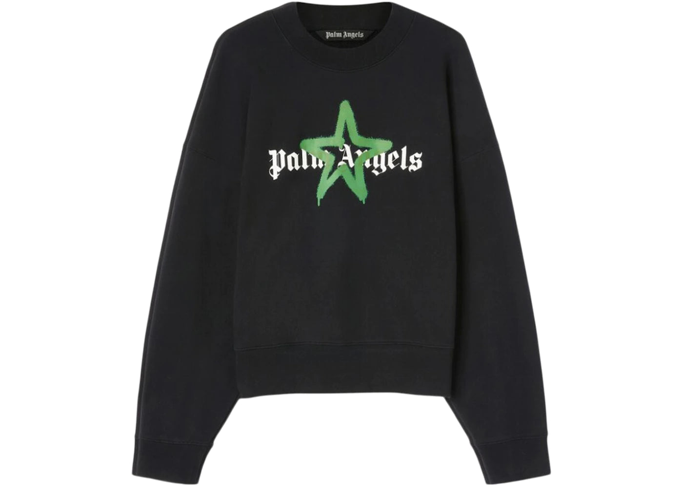 Palm Angels Star Sprayed Crewneck Black/Green