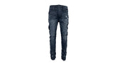 Purple Brand Black Resin Knee Slit Jean Black