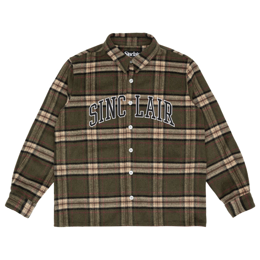 Sinclair Tackle Twill Flannel Shirt Olive/Tan