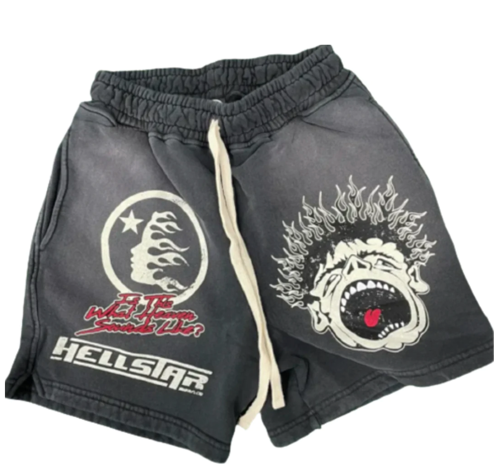 HELLSTAR 'RECORDS' SHORTS BLACK