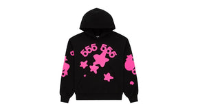 Sp5der Beluga Angel Number Hoodie Black
