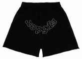 Sp5der OG Logo Embroidered Sweatshort Black