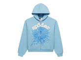 Sp5der OG Web Zip Up Hoodie (SS26) Sky Blue