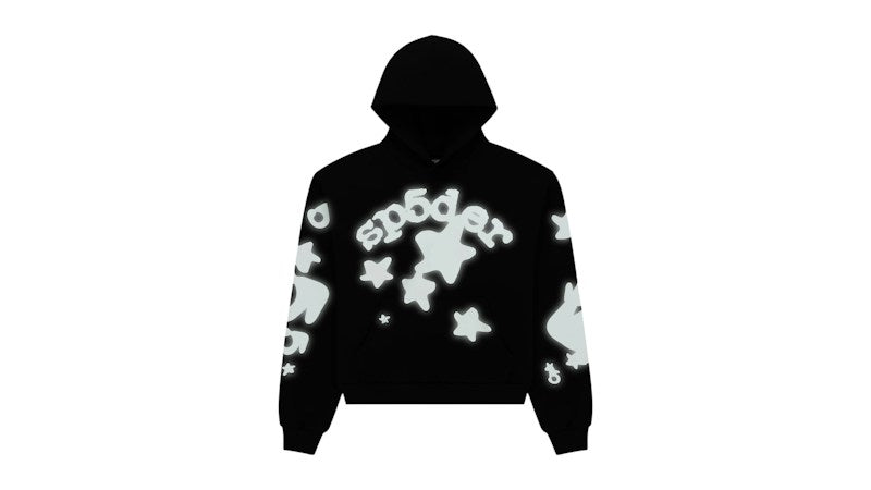 Sp5der Reflective Beluga Hoodie Black