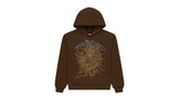 Sp5der Rhinestone OG Web Hoodie Brown