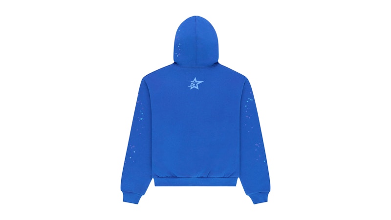 Sp5der Rhinestone Punk V2 Hoodie Blue