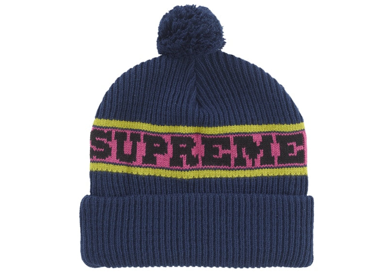 Supreme Big Stripe Beanie (FW24) Navy