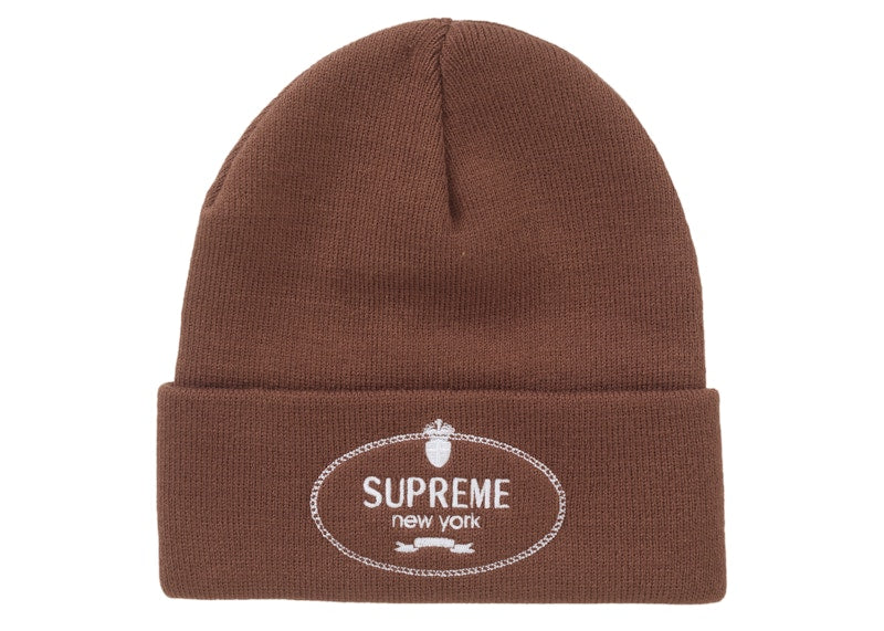 Supreme Crest Beanie Brown