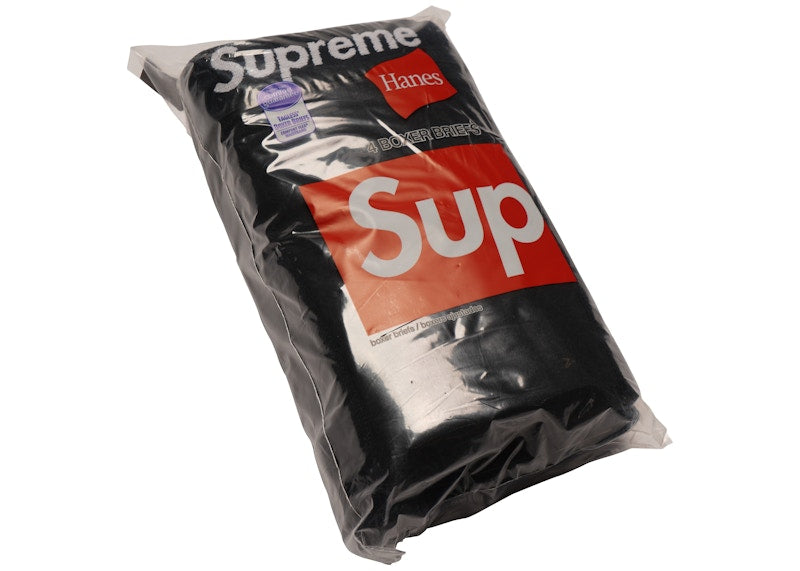Supreme Hanes Boxer Briefs (4 Pack) Black - Stockx_View_02