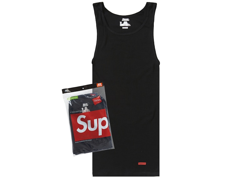 Supreme Hanes Tagless Tank Tops (3 Pack) Black