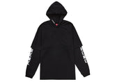 Supreme Layered Hooded L/S Top (SS24) Black