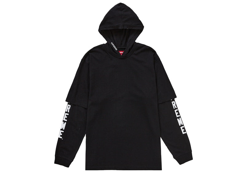 Supreme Layered Hooded L/S Top (SS24) Black