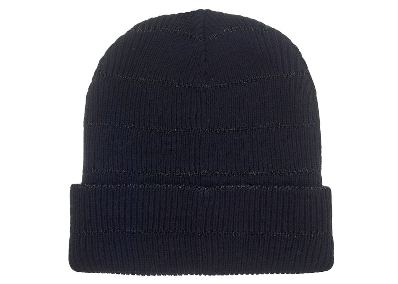 Supreme Metallic Stripe Beanie Black