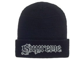 Supreme Metallic Stripe Beanie Black