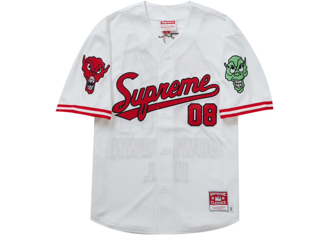 Supreme Mitchell & Ness Downtown Hell Baseball Jersey White