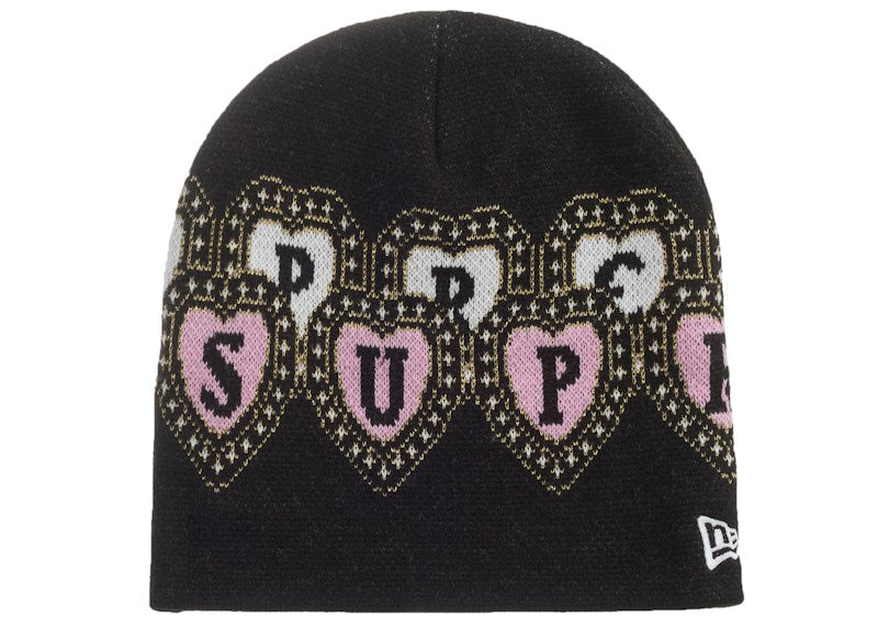 Supreme New Era Hearts Beanie Black