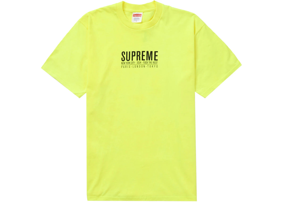 Supreme Paris Tee Fluorescent Yellow