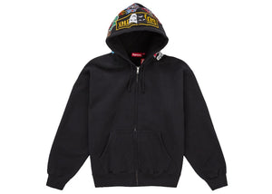 Supreme Patches Zip Up Hooded Sweatshirt Black