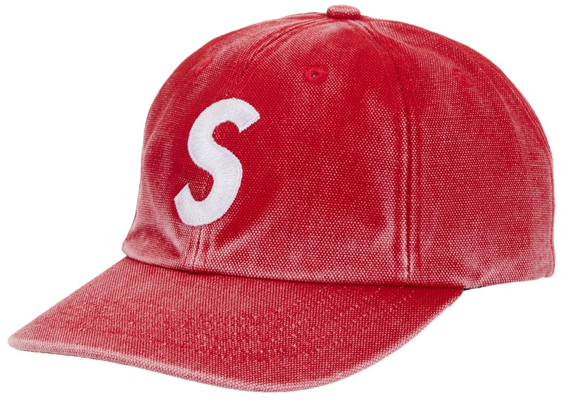 Supreme Pigment Coated S Logo 6-Panel Cap (SS26) Red
